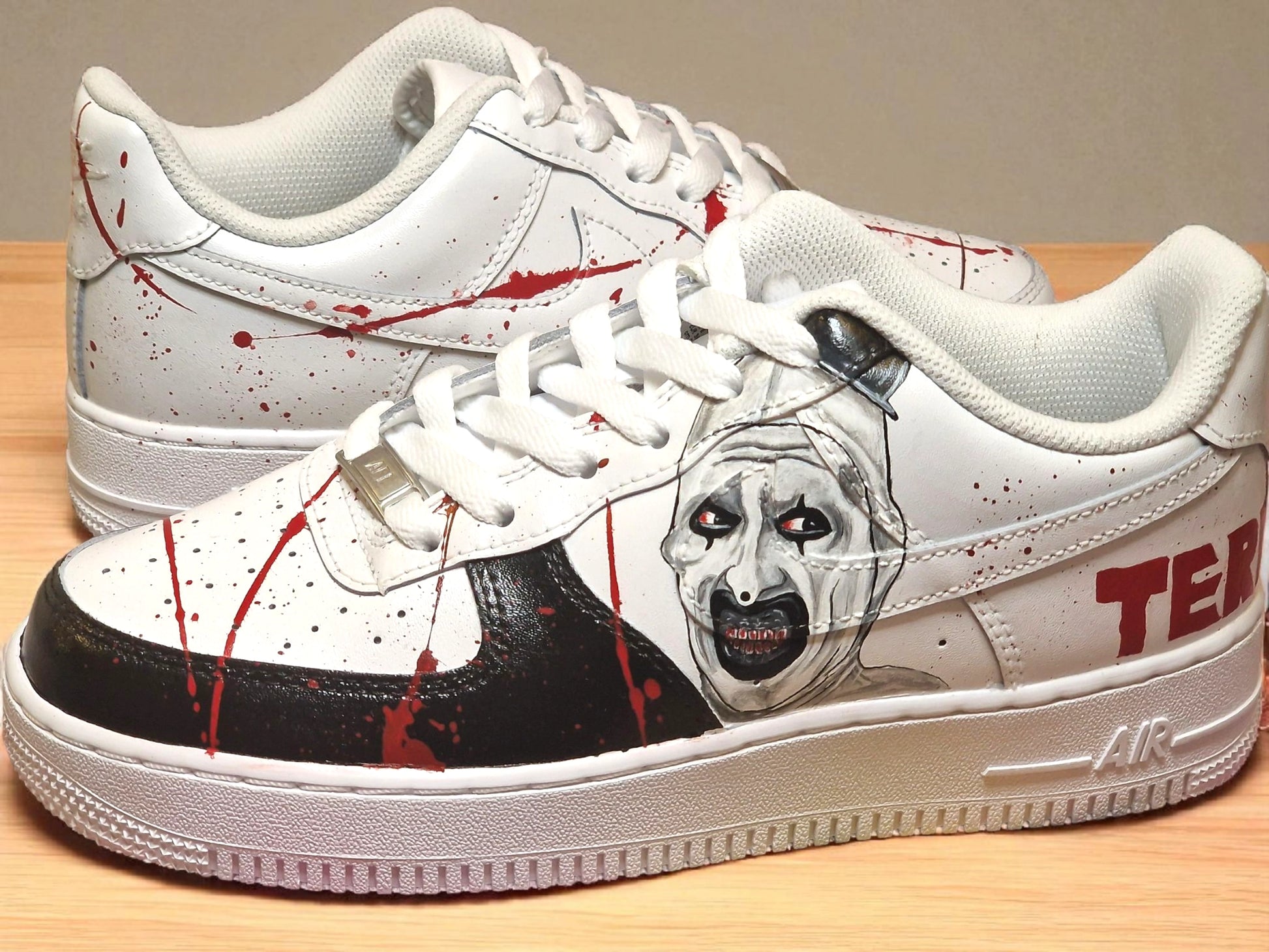 Custom Nike Air Force 1 | Hand-Painted Terrifier Horror Inspired Trainers
