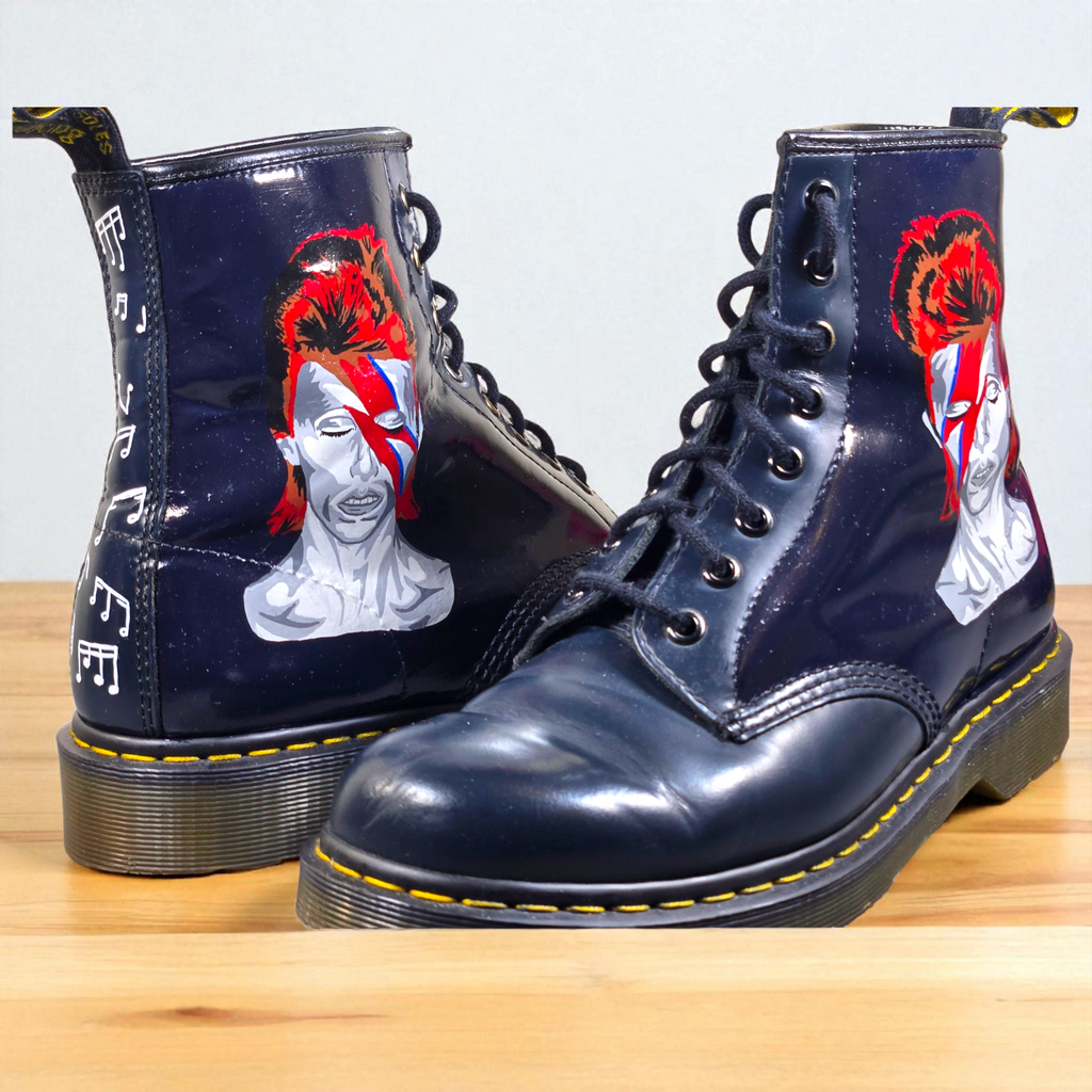 Hand-Painted David Bowie Ziggy Stardust Dr Martens
