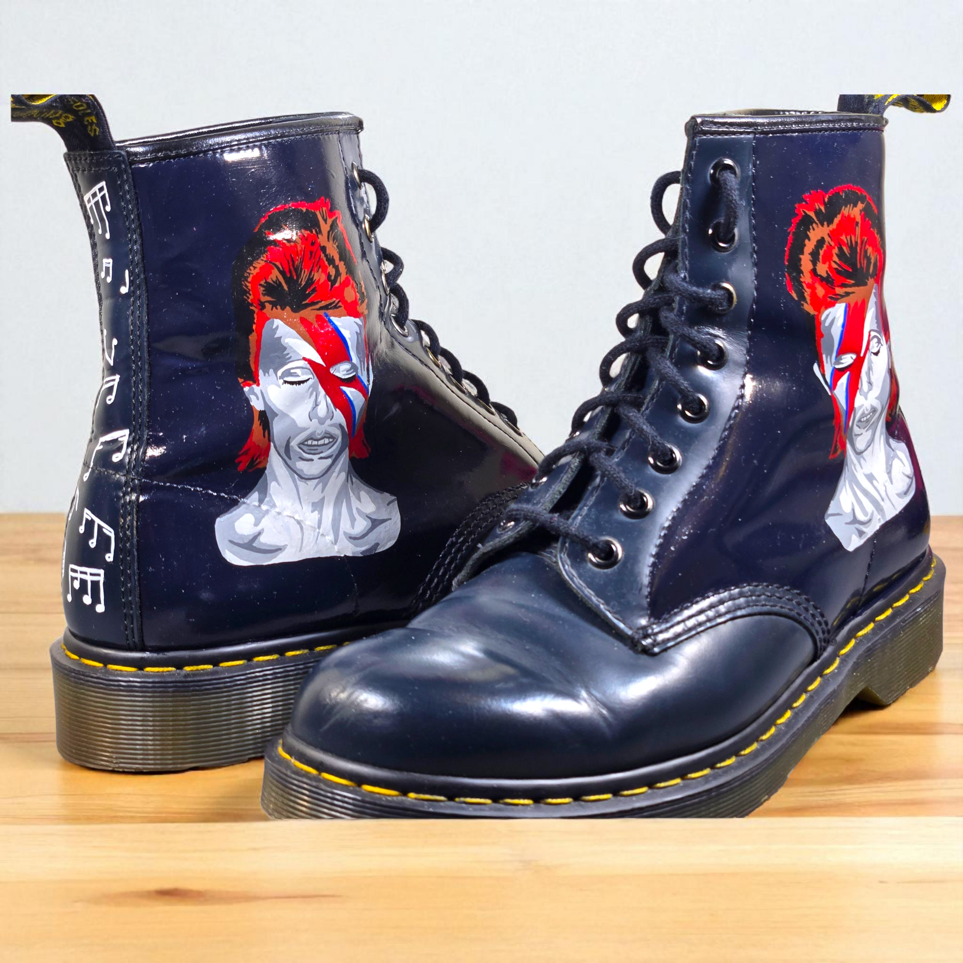 Hand-Painted David Bowie Ziggy Stardust Dr Martens