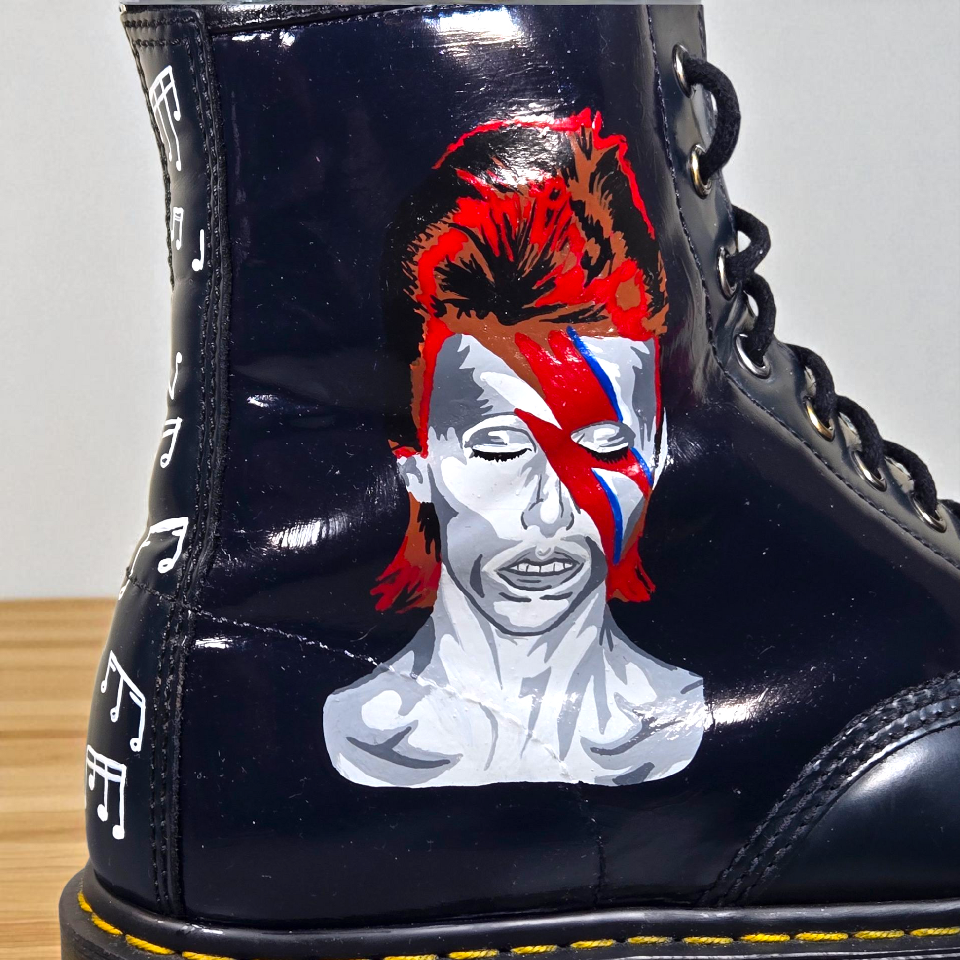 Hand-Painted David Bowie Ziggy Stardust Dr Martens