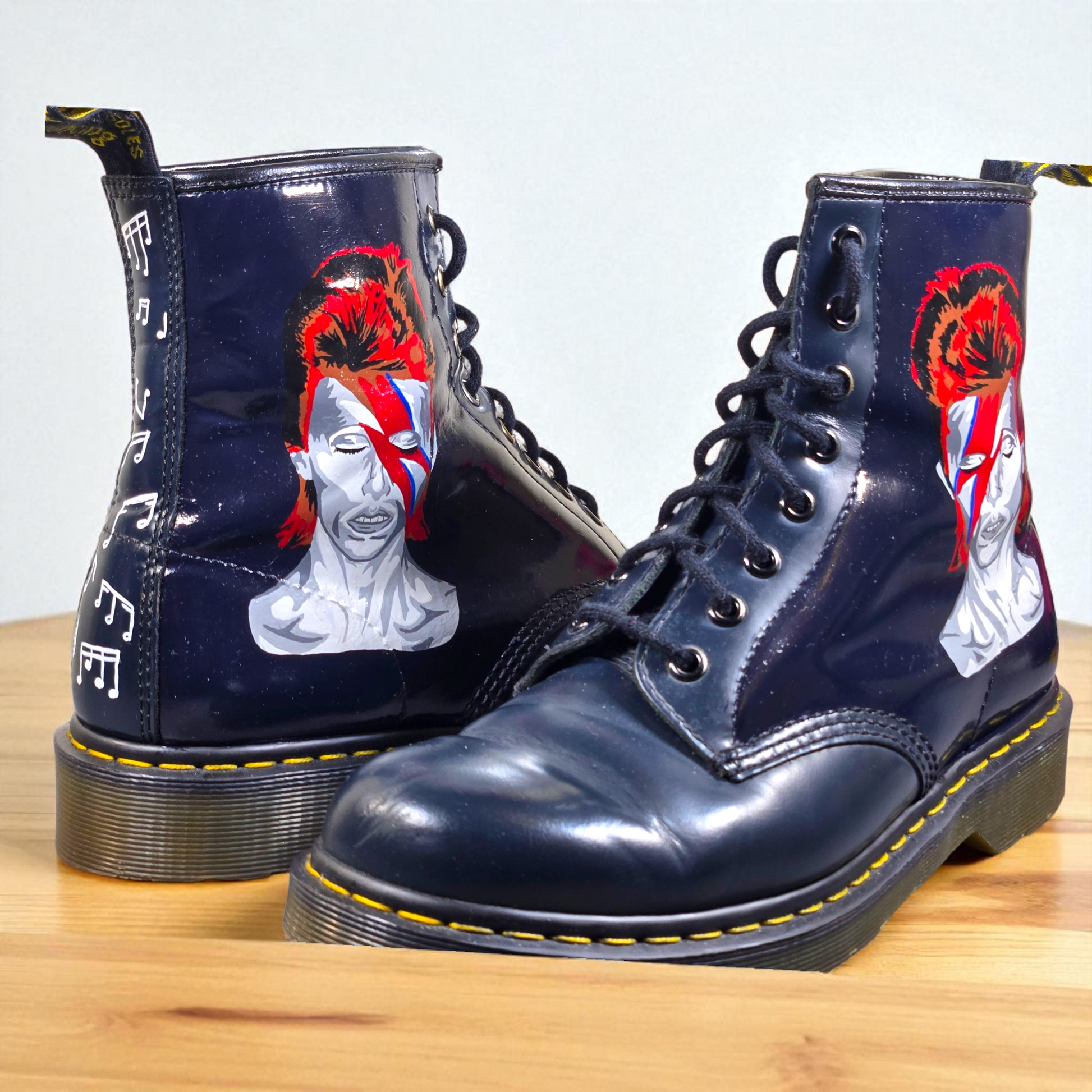 Hand-Painted David Bowie Ziggy Stardust Dr Martens