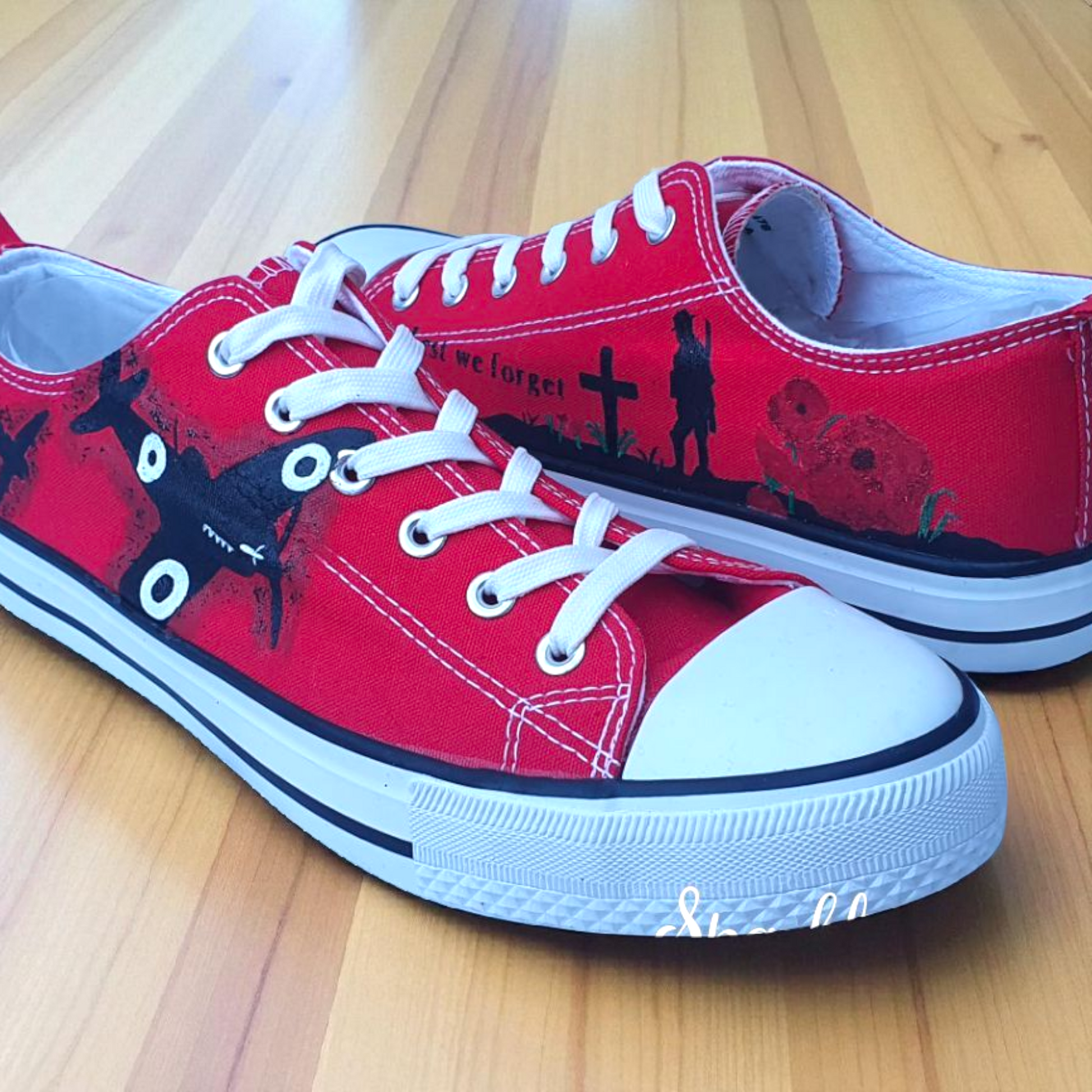 Custom Canvas Sneakers – Lest We Forget Tribute