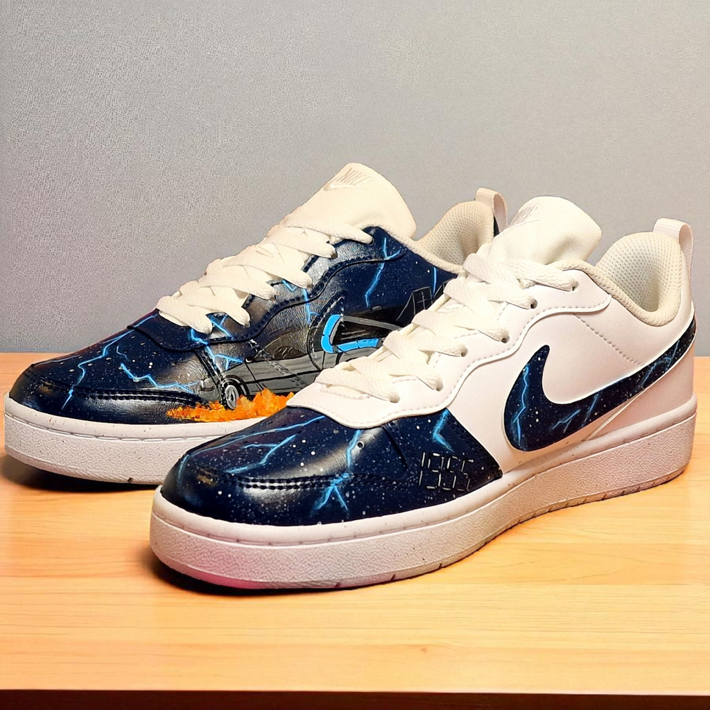 Back to the Future Custom Painted Nike Trainers – Limited Edition Handcrafted Sneakers