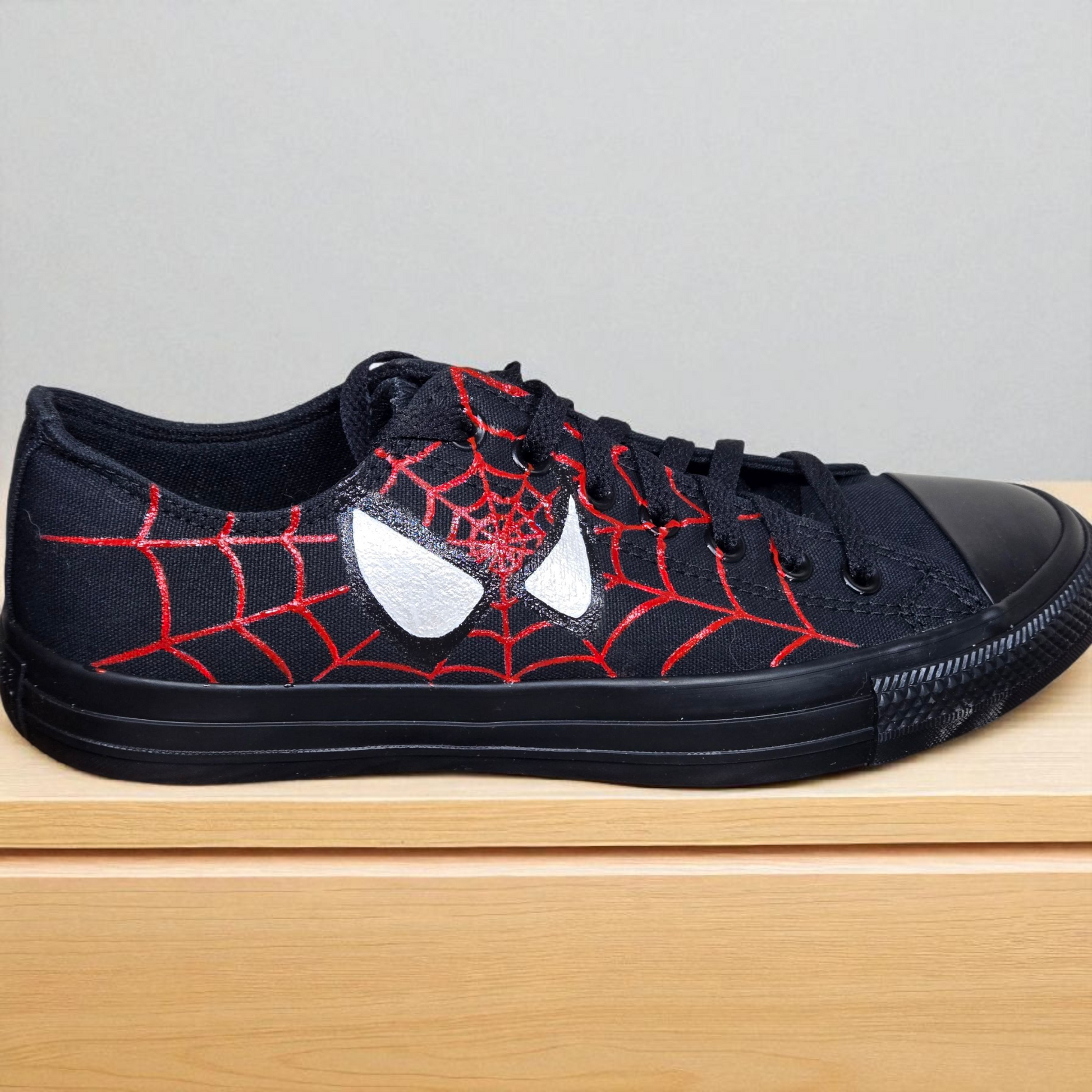 Custom Spiderman Canvas Trainers – Hand-Painted Superhero Shoes