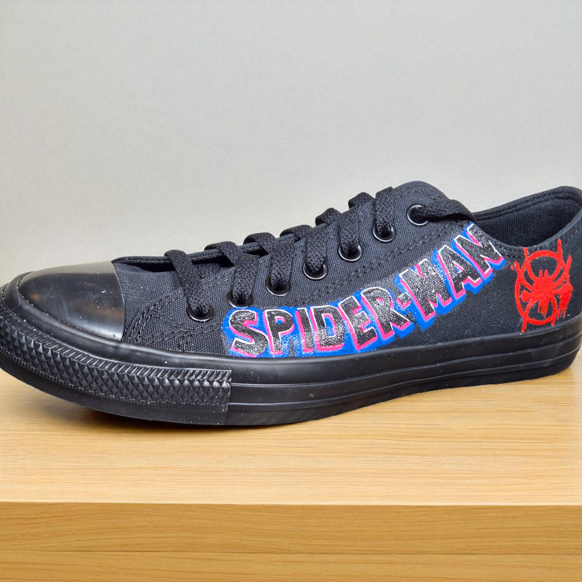 Custom Spiderman Canvas Trainers – Hand-Painted Superhero Shoes