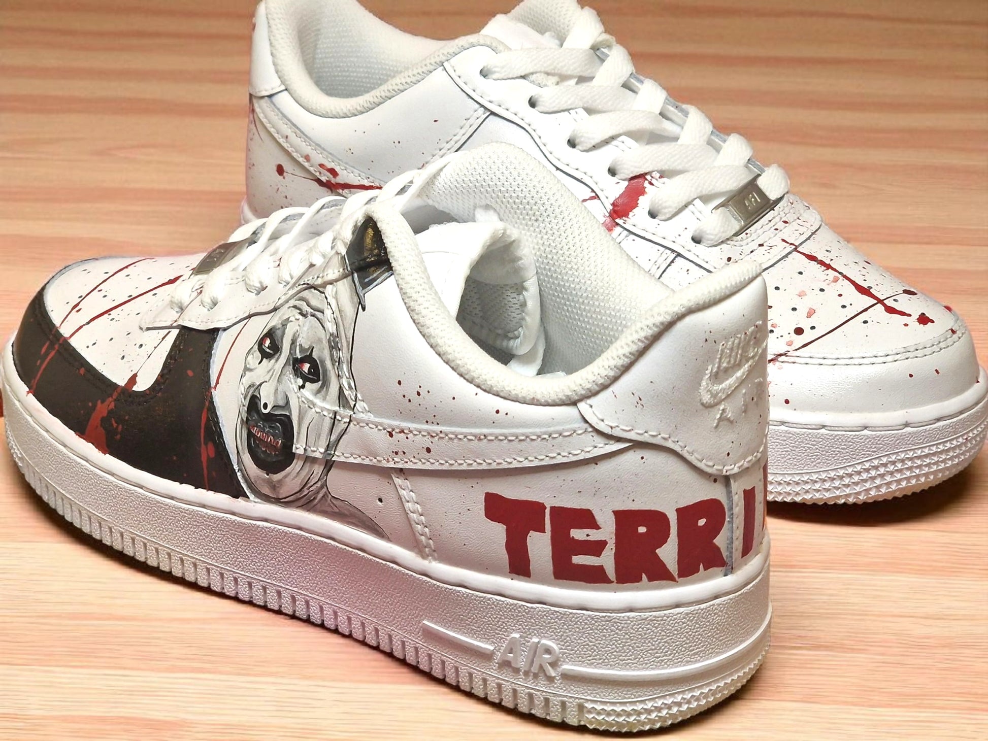 Custom Nike Air Force 1 | Hand-Painted Terrifier Horror Inspired Trainers