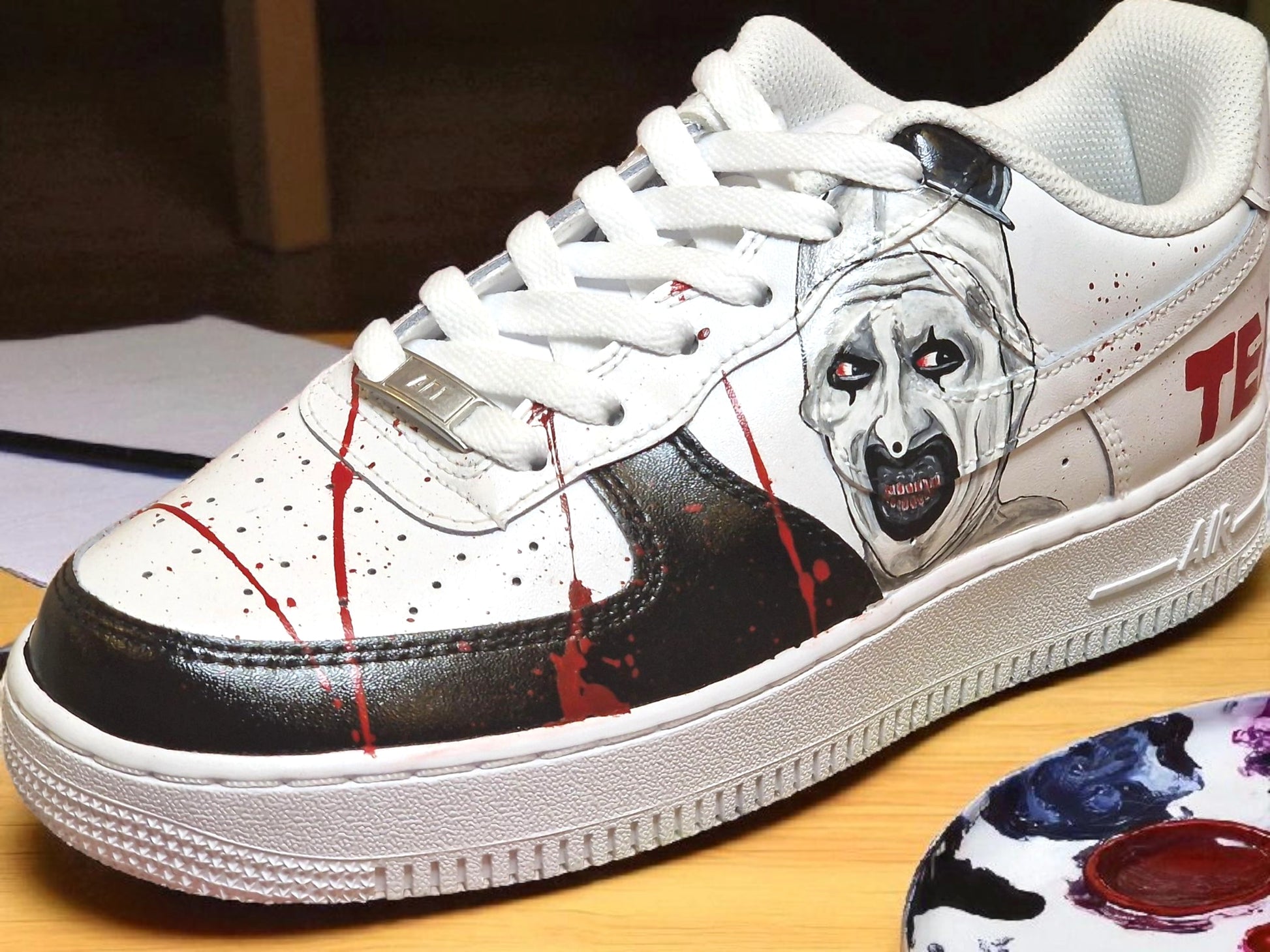 Custom Nike Air Force 1 | Hand-Painted Terrifier Horror Inspired Trainers