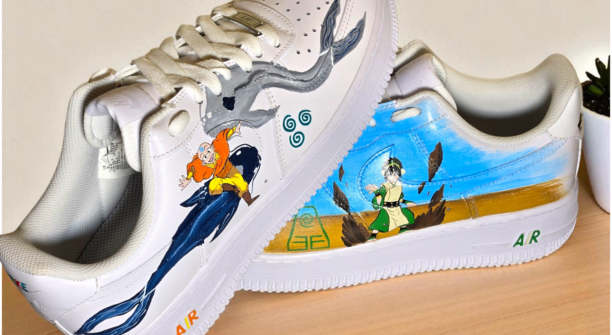 Custom Hand-Painted Nike Air Force 1 – Avatar Inspired Trainers