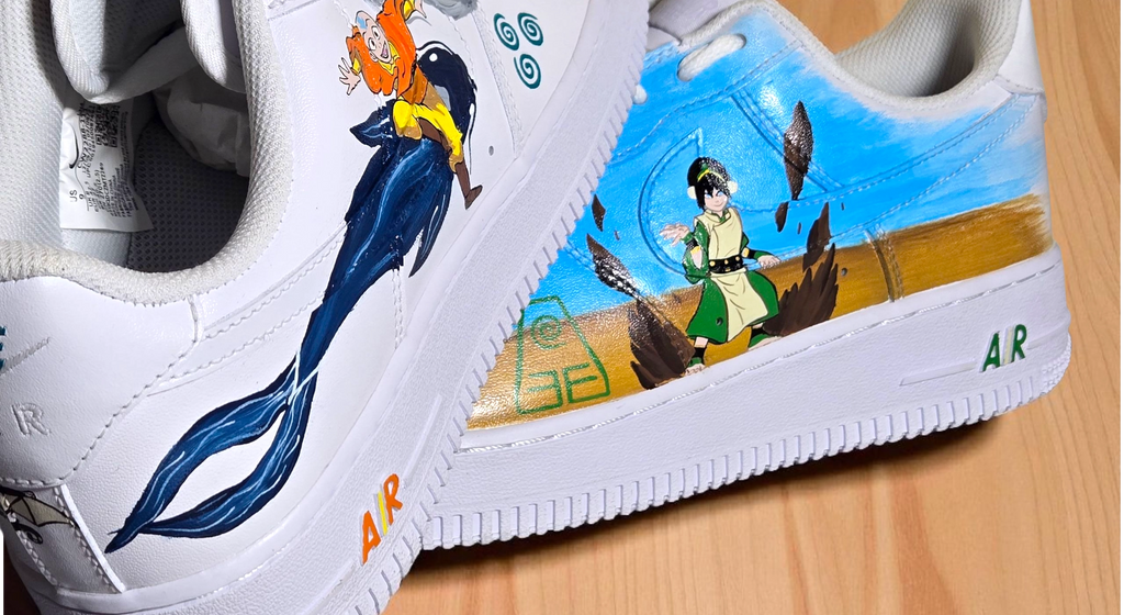 Custom Hand-Painted Nike Air Force 1 – Avatar Inspired Trainers