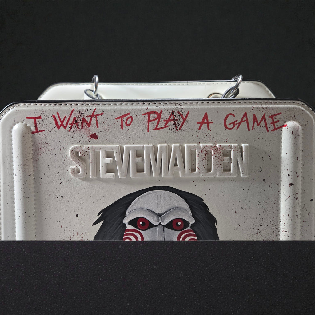Hand-Painted Custom Saw Jigsaw Steve Madden Bag | Horror Movie Crossbody Bag