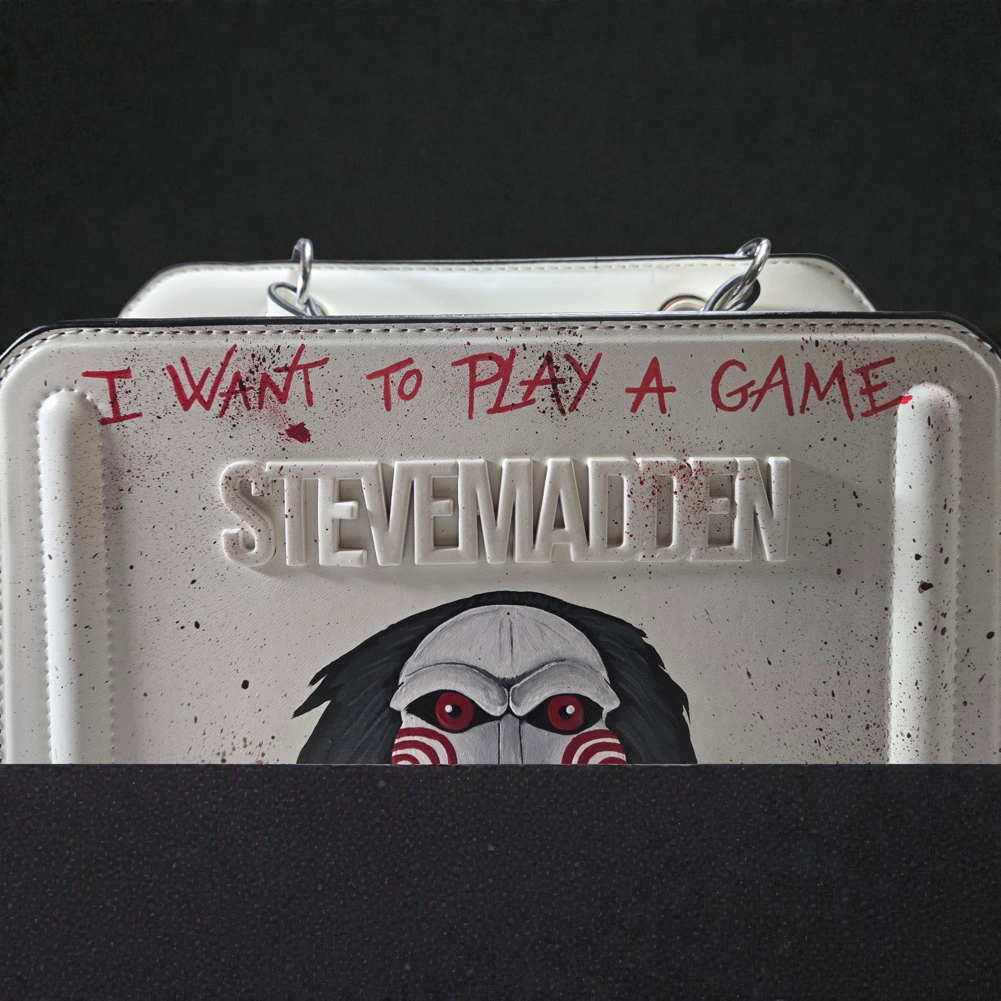 Hand-Painted Custom Saw Jigsaw Steve Madden Bag | Horror Movie Crossbody Bag