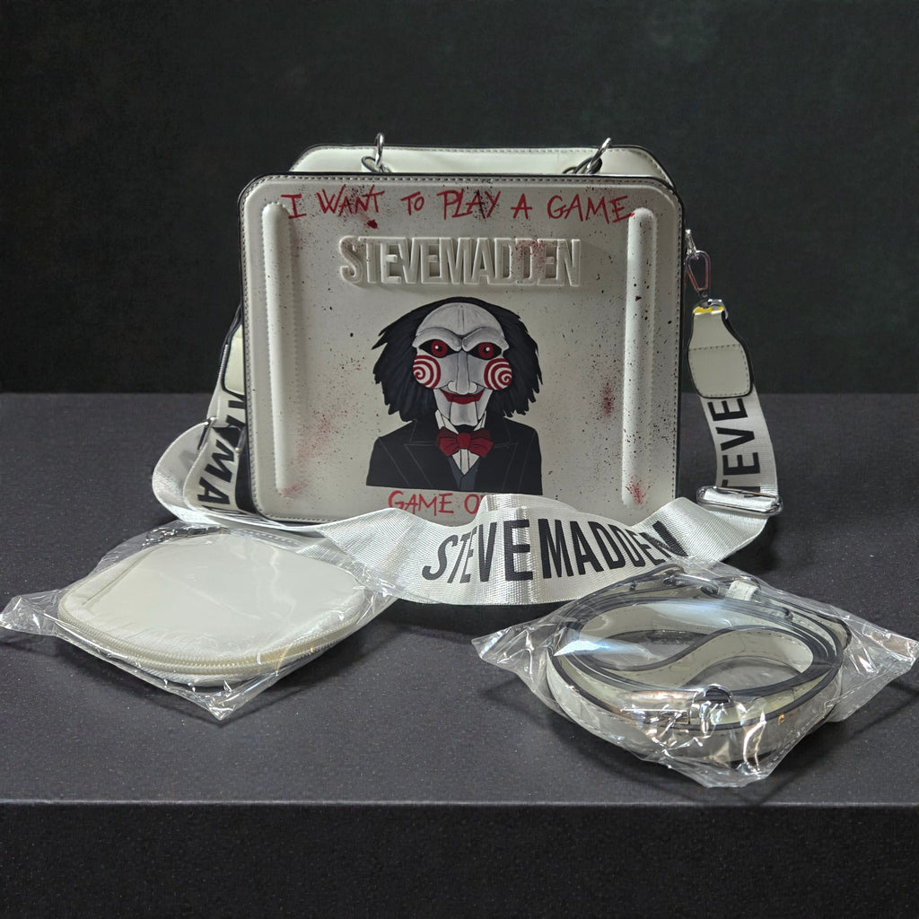 Hand-Painted Custom Saw Jigsaw Steve Madden Bag | Horror Movie Crossbody Bag