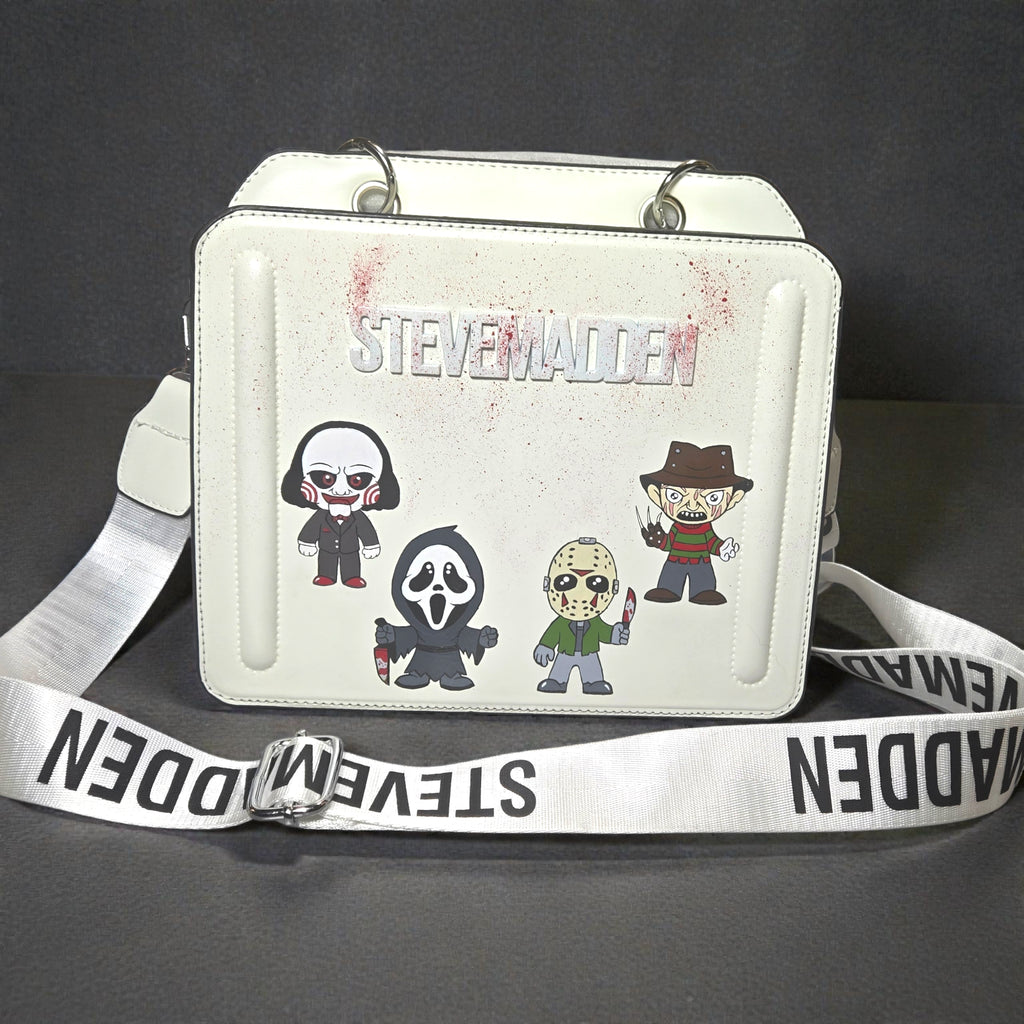 Custom Hand-Painted Horror Villains Steve Madden Bag – Ghostface, Jason, Freddy & Jigsaw